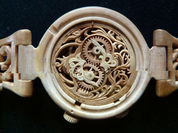 часы с деревянным механизмом фото